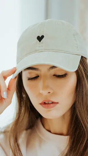 Beige Heart Hat