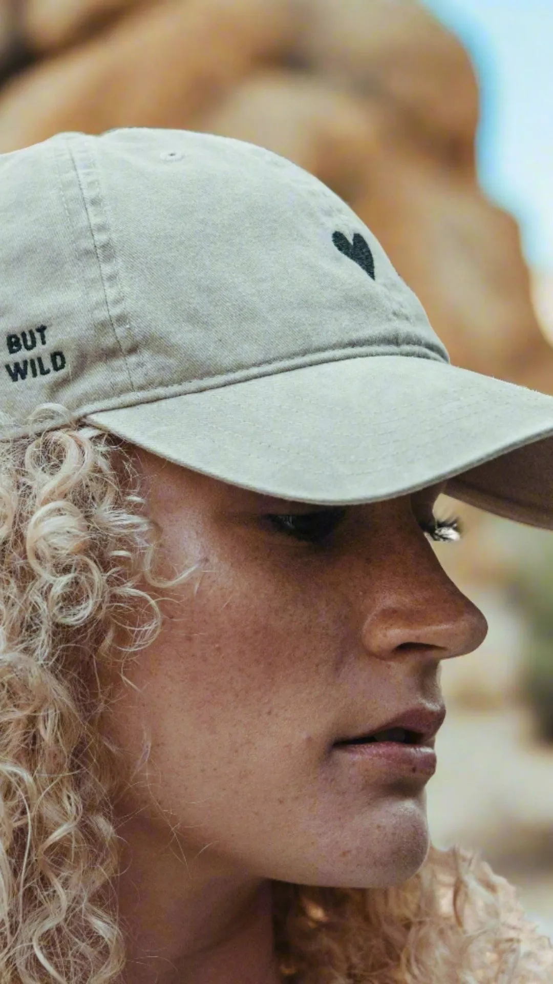 Beige Heart Hat