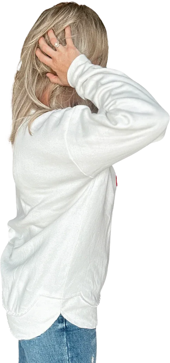 Full of Cheer Belgian Cream High Low Pullover
