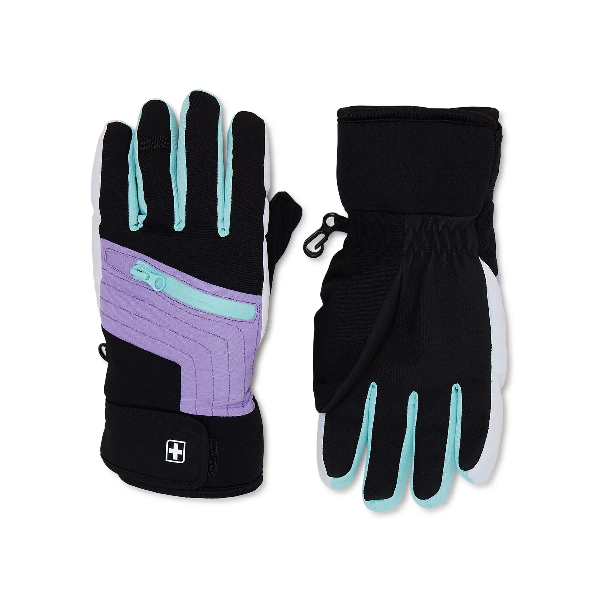 Girls Hybrid Zipper Pocket Ski Gloves ZB120
