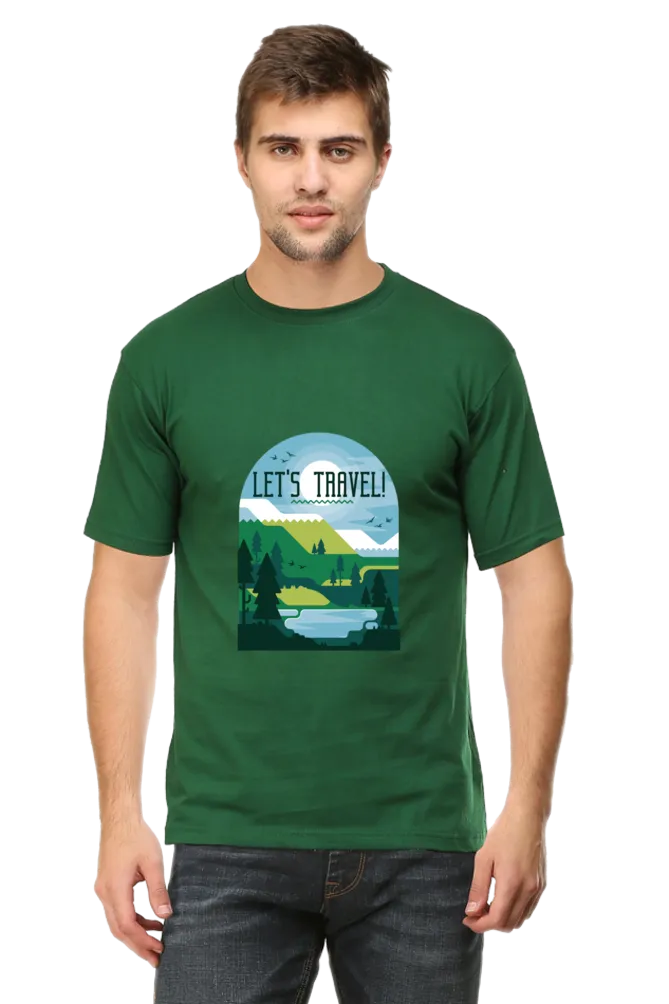 Let'S Travel Printed T-shirt for men