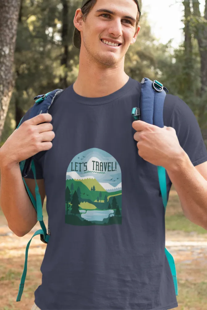 Let'S Travel Printed T-shirt for men