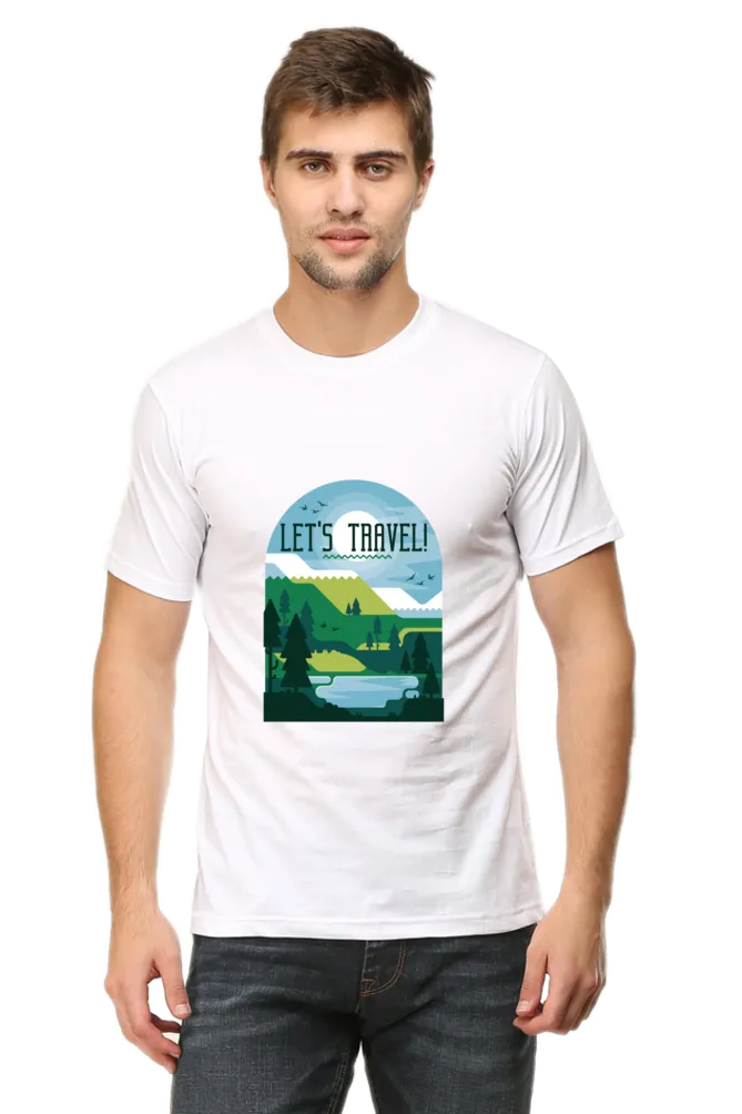 Let'S Travel Printed T-shirt for men