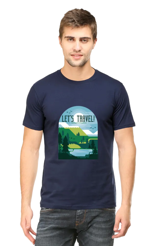 Let'S Travel Printed T-shirt for men