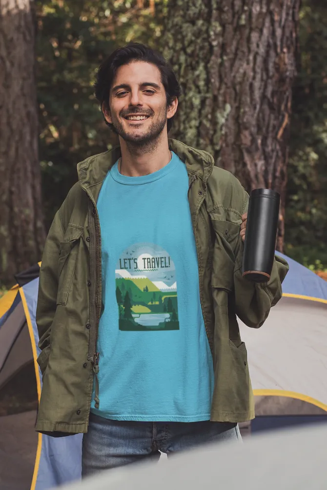 Let'S Travel Printed T-shirt for men