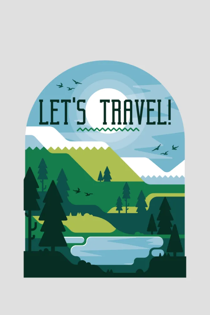 Let'S Travel Printed T-shirt for men