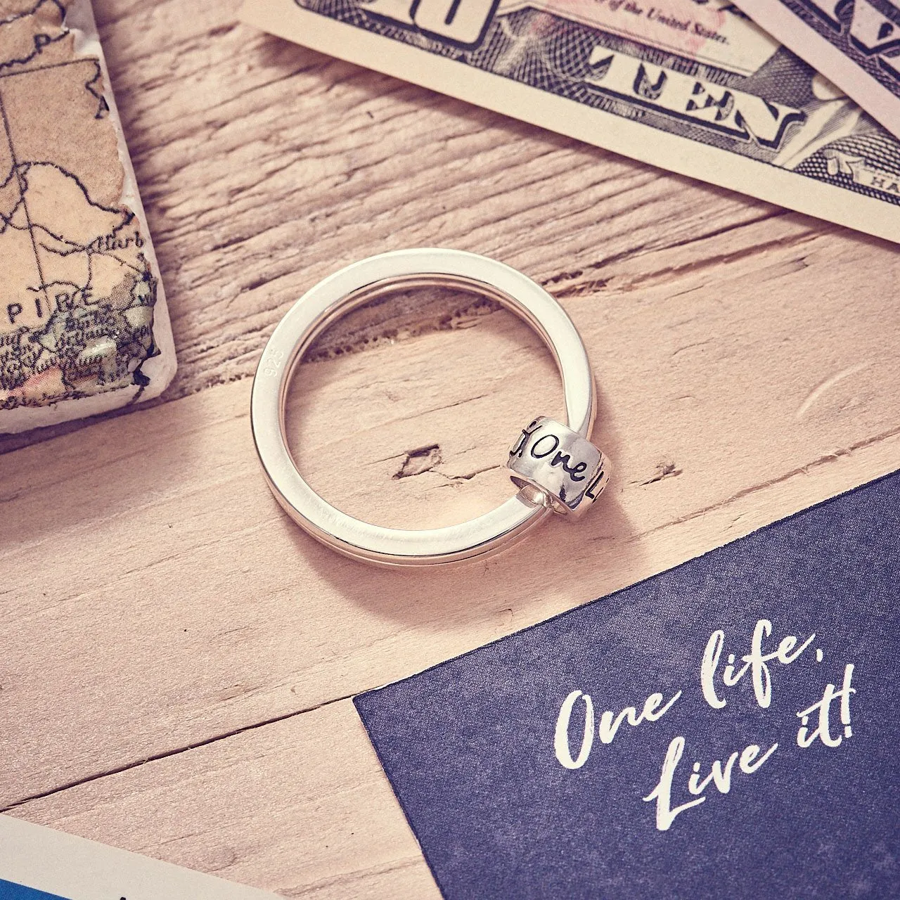 One Life, Live It! Silver Key Ring