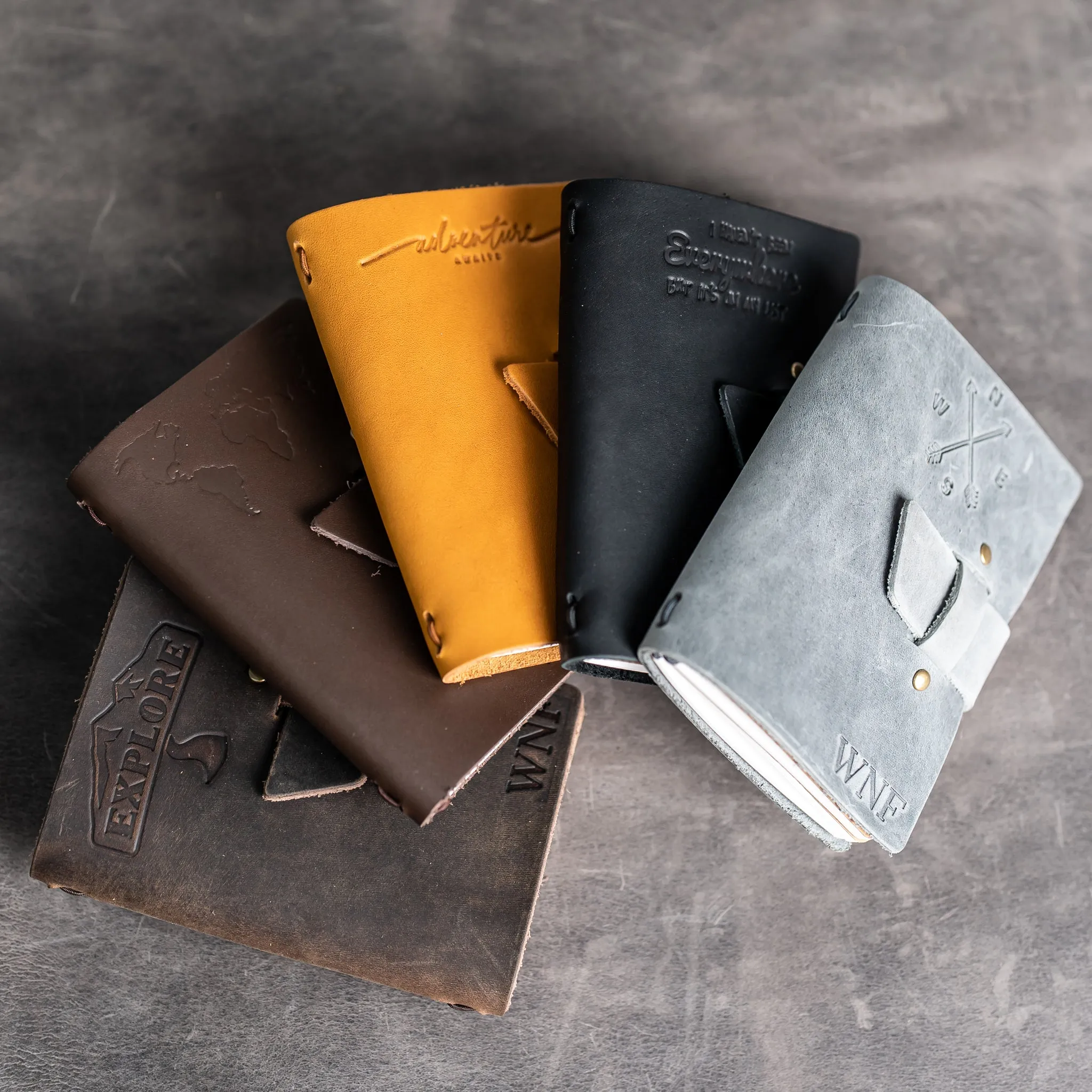 Pocket Adventure Journal with Buckle Closure - Refillable Leather Journal